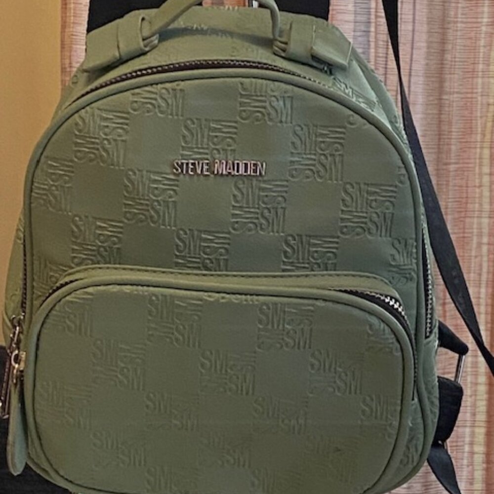 Steve Madden green polyurethane mini backpack